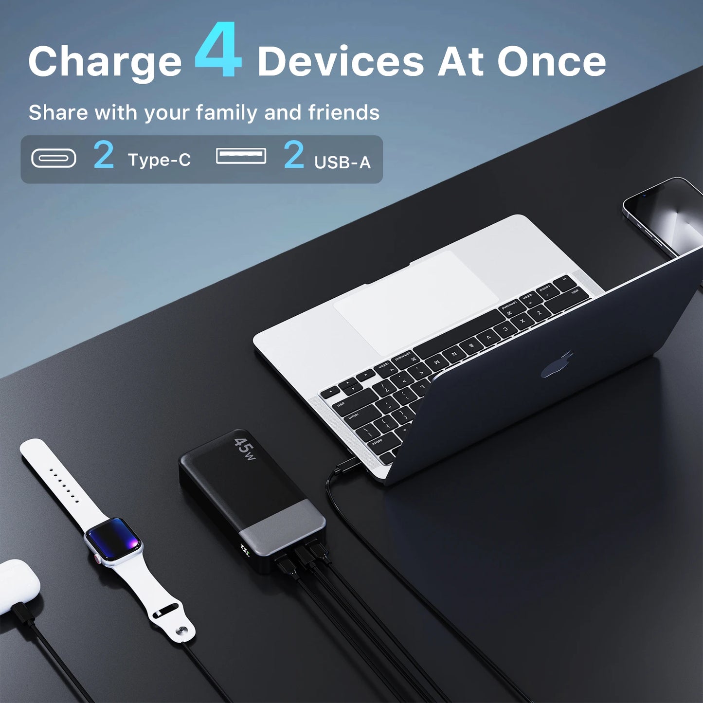 Power Bank 20000mAh 45W – Ne tombe plus jamais à 1%
