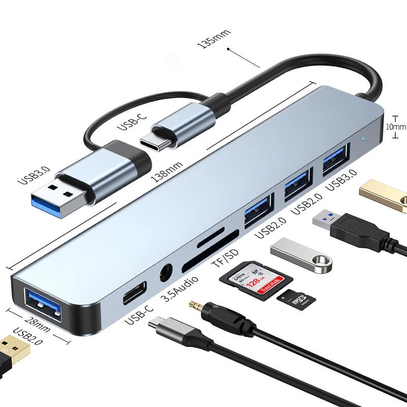 Station d'accueil Hub USB-C 8-en-1